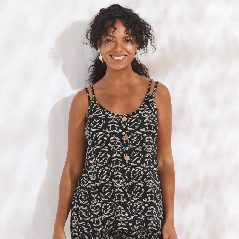 Top s knoflíčky a potiskem