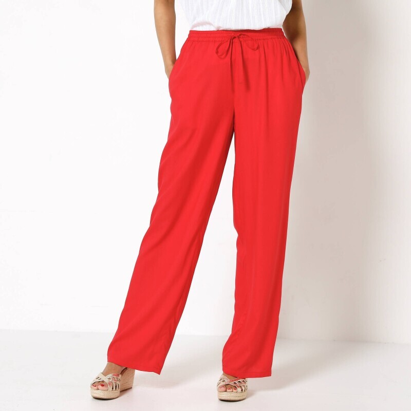 Однотонні широкі штани з еластичним поясом