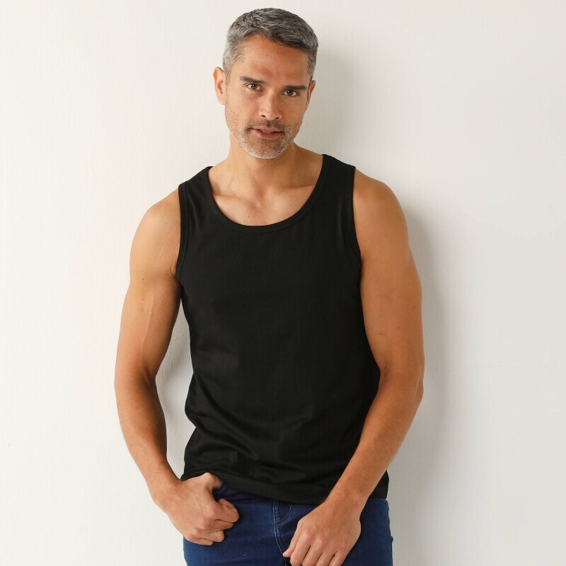 Jednofarebnné tielko s okrúhlym výstrihom