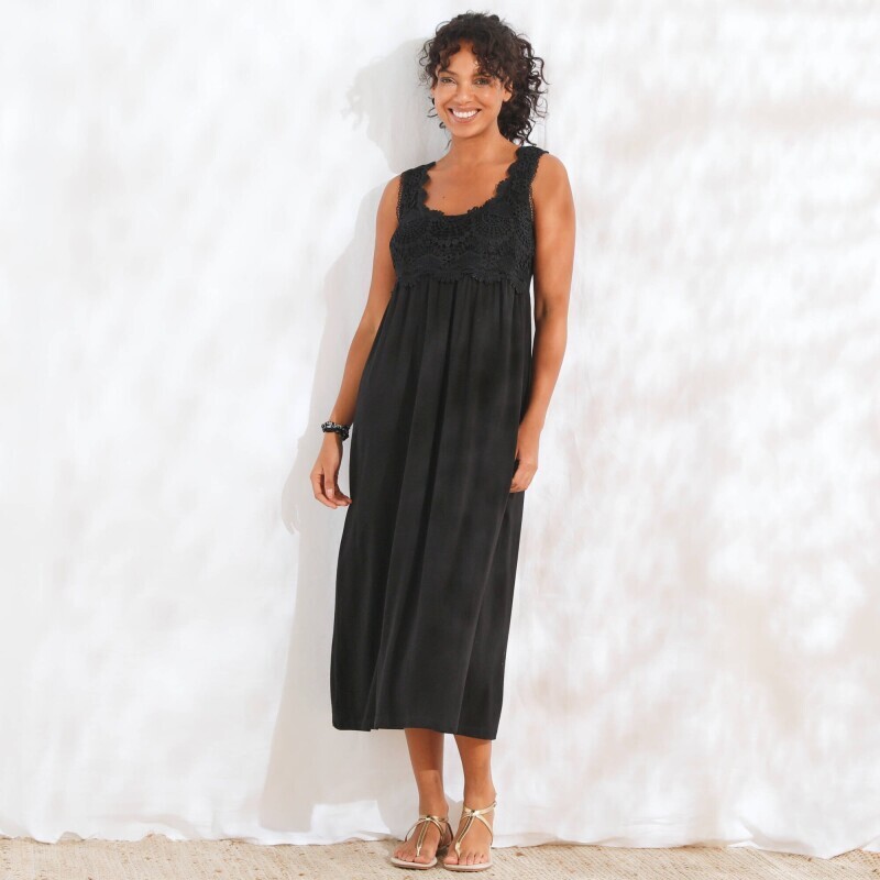 Сукня міді з макраме