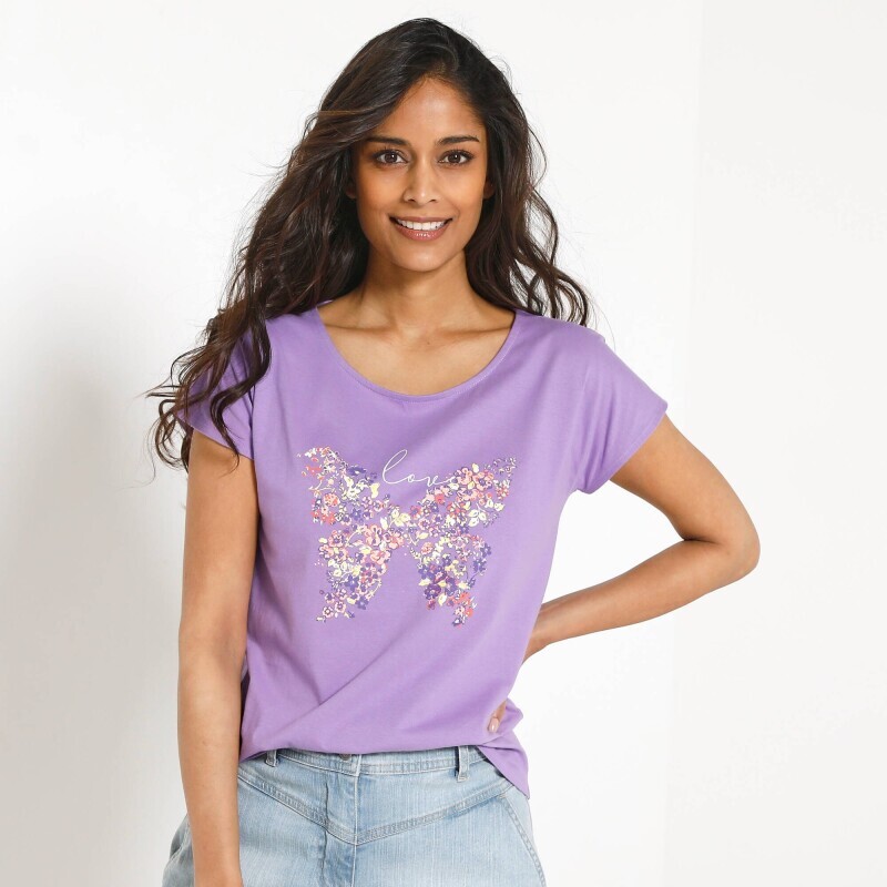 Футболка з принтом метелика посередині