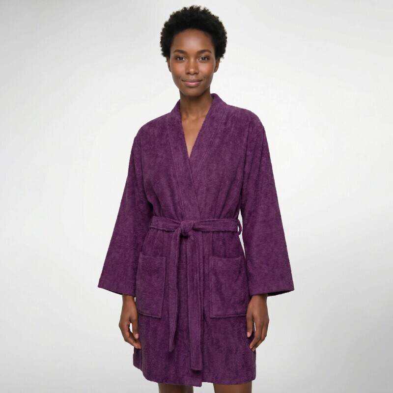Krátky unisex župan s kimono golierom