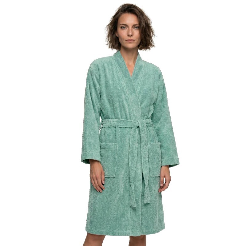 Krátky unisex župan s kimono golierom