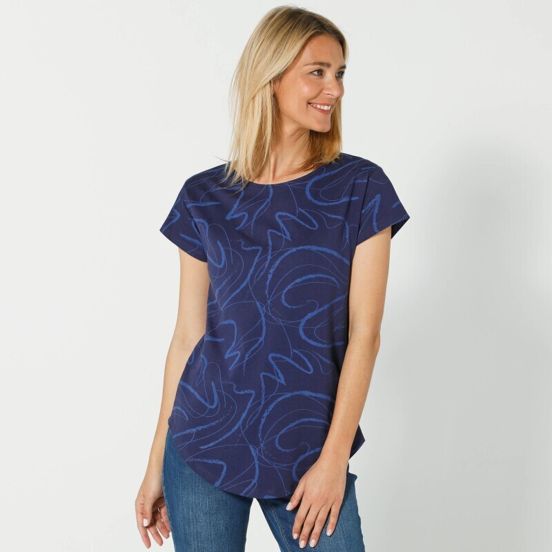 Tricou lung cu mâneci scurte și imprimeu