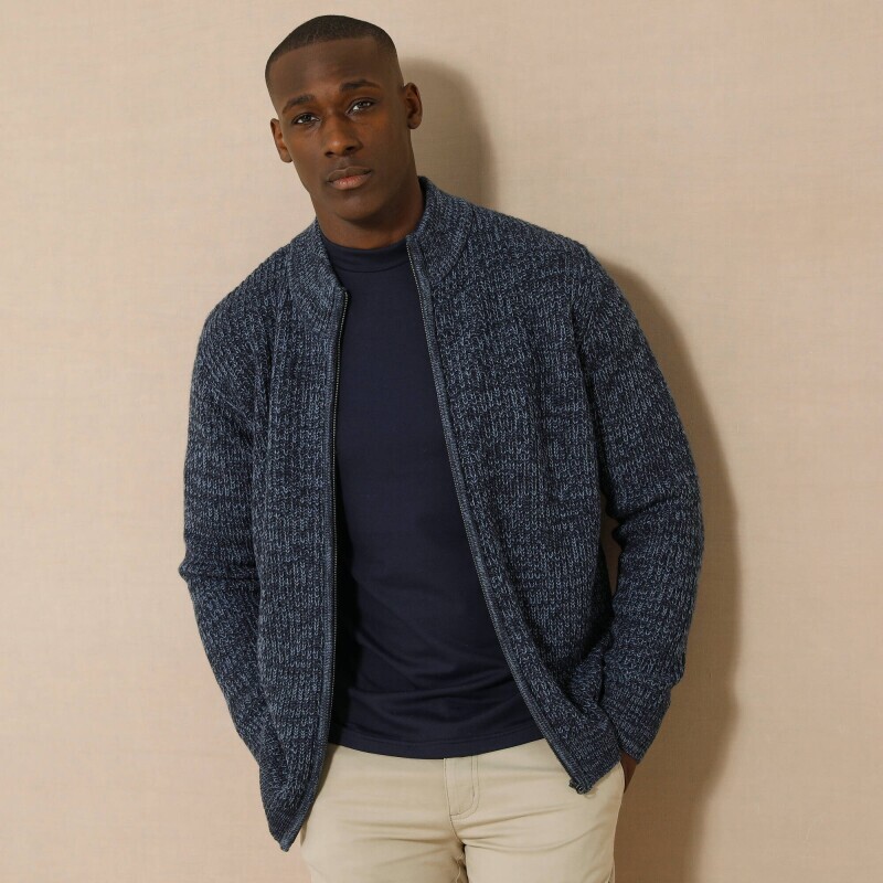 Sweter z dwustronnym zamkiem, 30% wełny