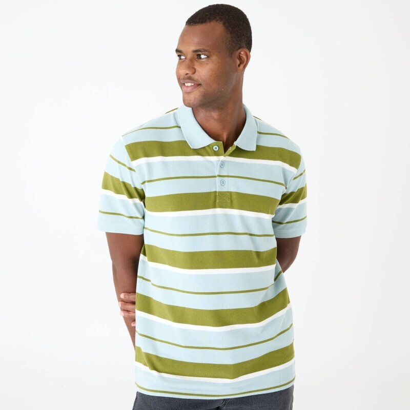 Tricou polo cu mânecă scurtă și dungi