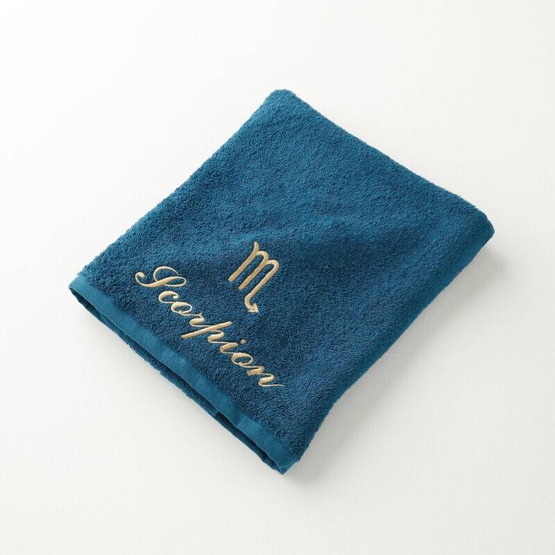 Koupelový textil s výšivkou astrologického znamení, bavlna 420g/m2