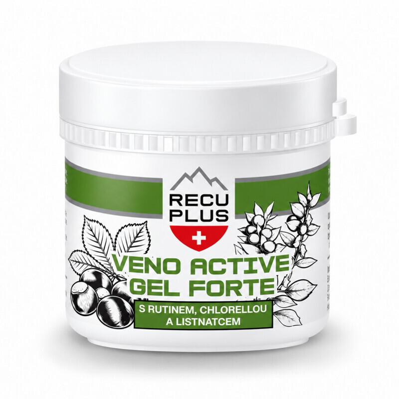 RECUPLUS Veno Active Gel Forte s rutínom, chlorellou a listnatcom