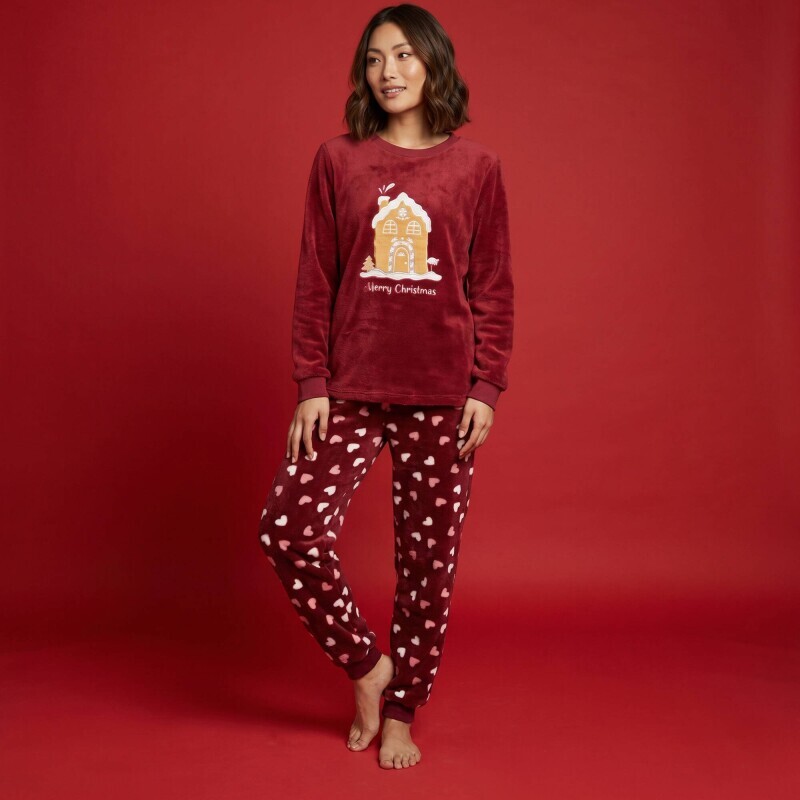Pijamale din fleece cu motiv de Crăciun