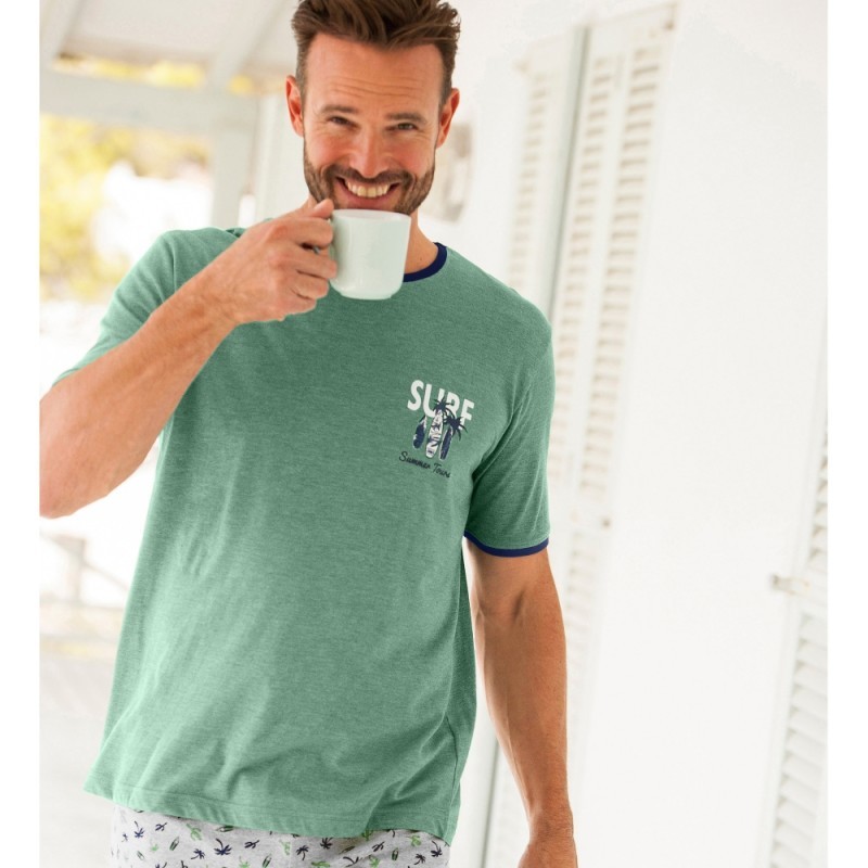 Pyžamové tričko s potlačou a krátkymi rukávmi