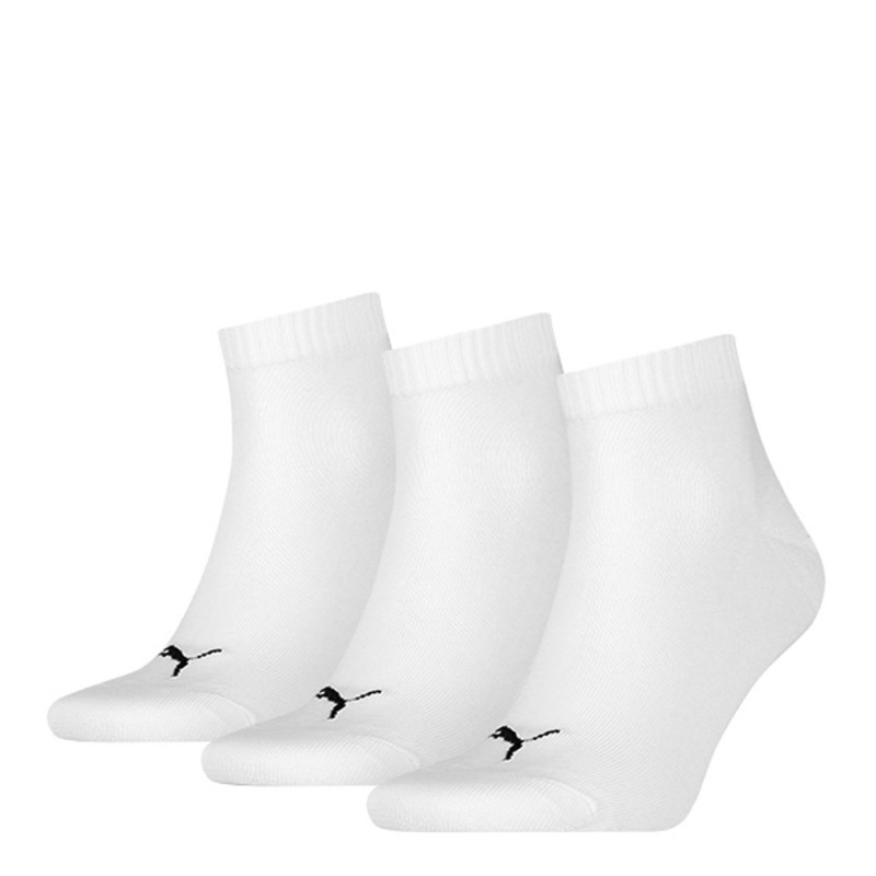 Krátke ponožky Quarter Puma, sada 3 párov, biele
