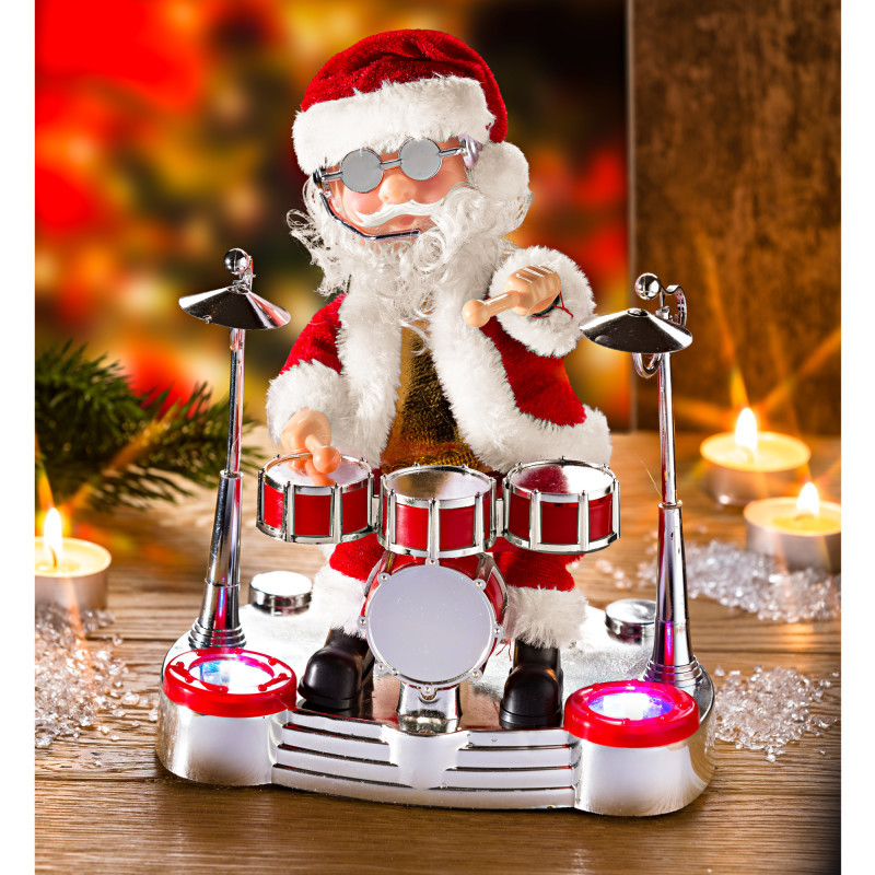 Santa hrající na bubny
