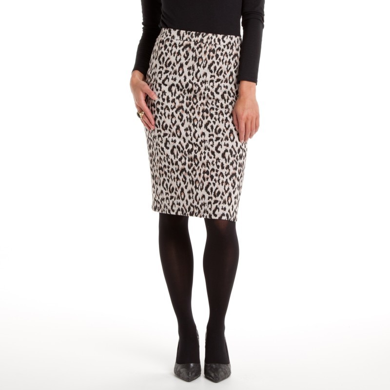 Žakárová sukňa leopard
