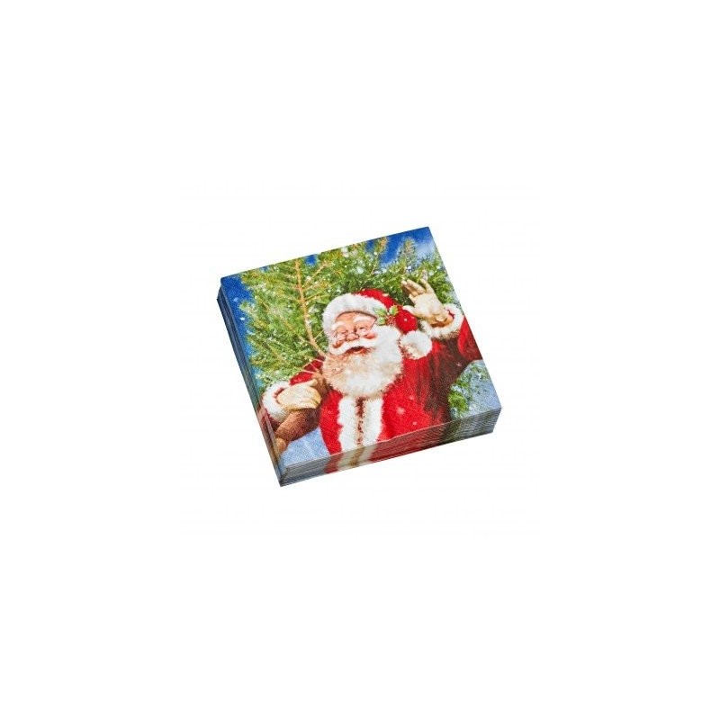 Papierové obrúsky s potlačou Santa Clausa, súprava 20 ks