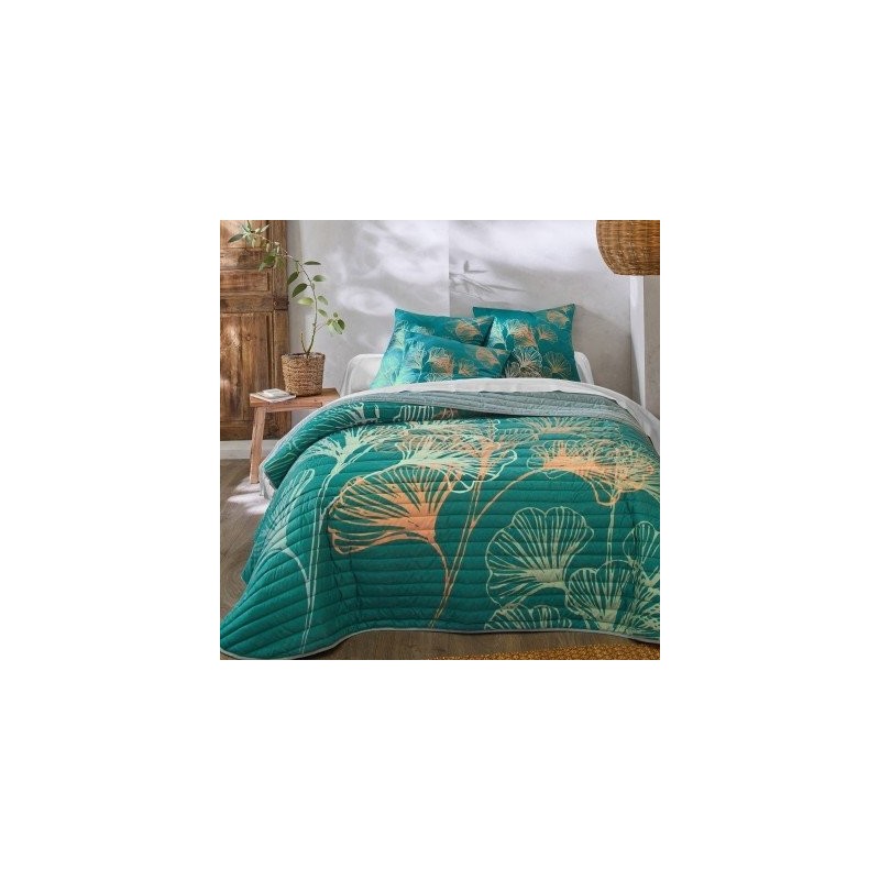     Prošívaný přehoz na postel s potiskem Ginkgo