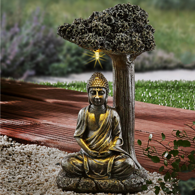 Sedící Buddha pod stromem onerror=