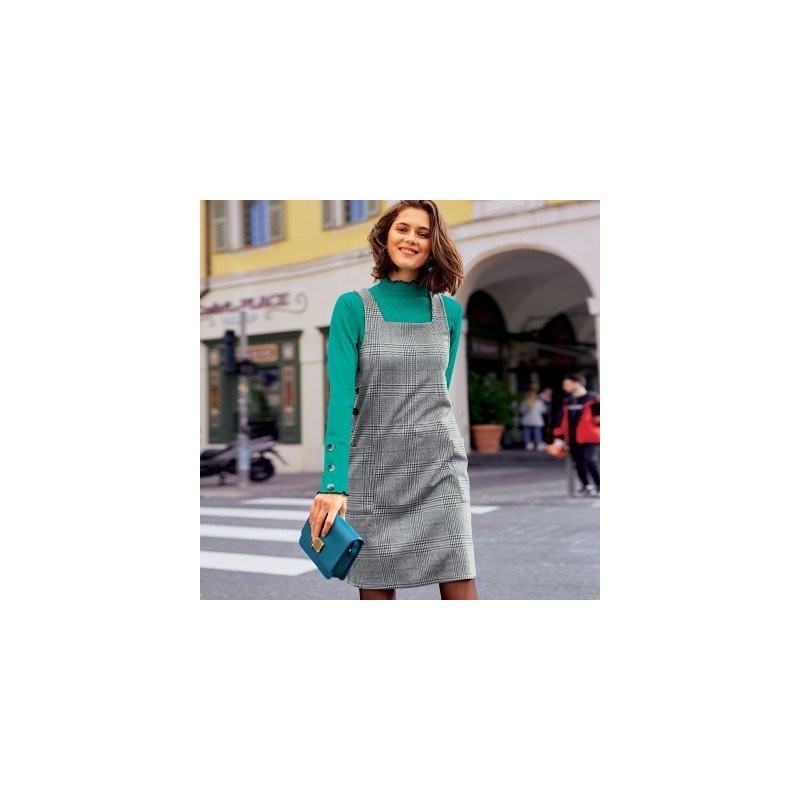     Kockované šaty z úpletu Milano