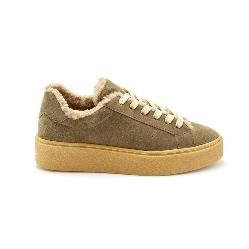     Derbies z kožené usně, khaki