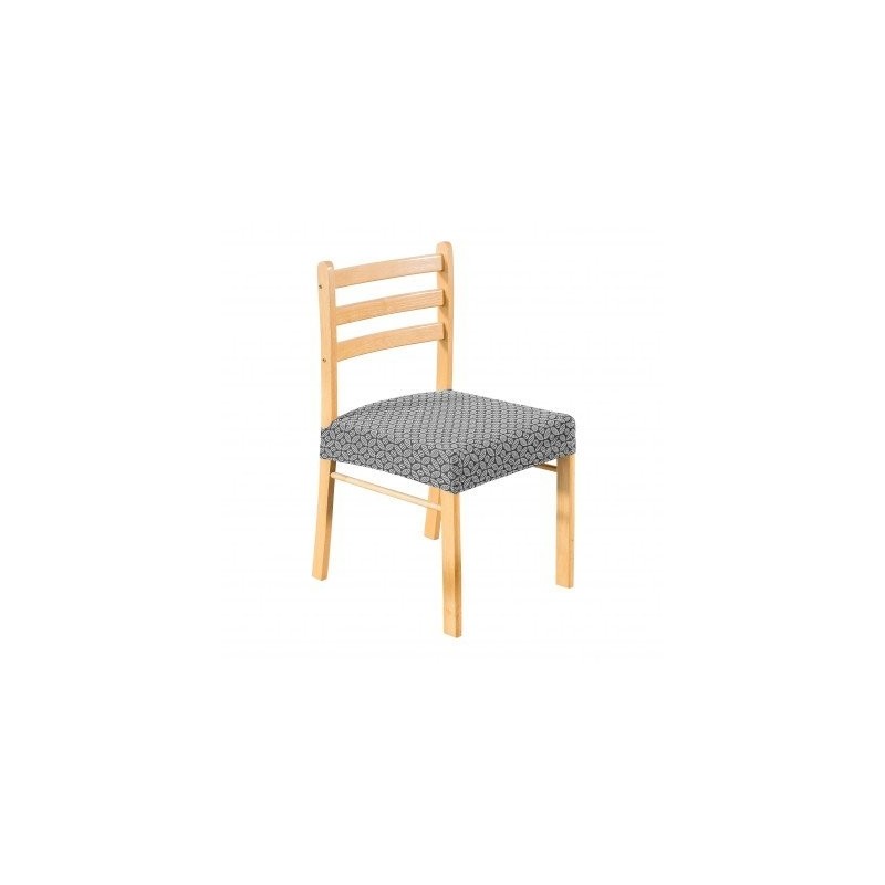 Potah na sedák židle z extra pružného mikrovlákna, geometrický motiv