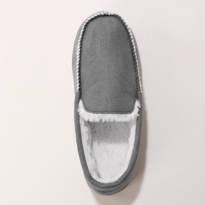    Papuče s imitáciou kožušiny, štýl mokasín