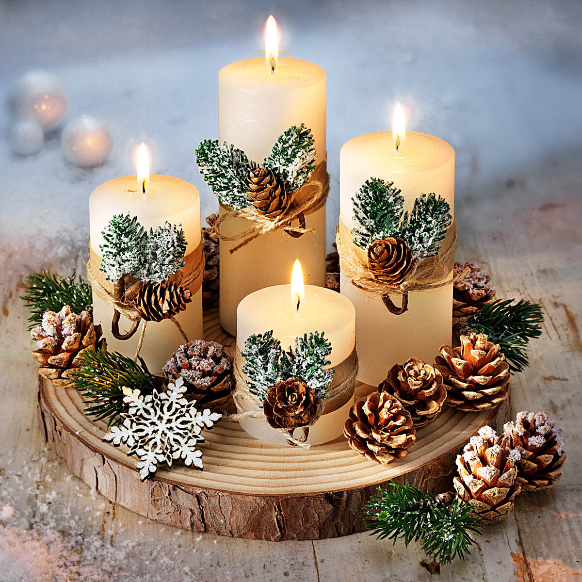 Set decorativ cu lumânări ”Natura”