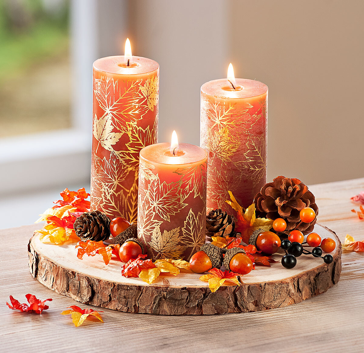 Levně Dekorační sada se svíčkami Podzim