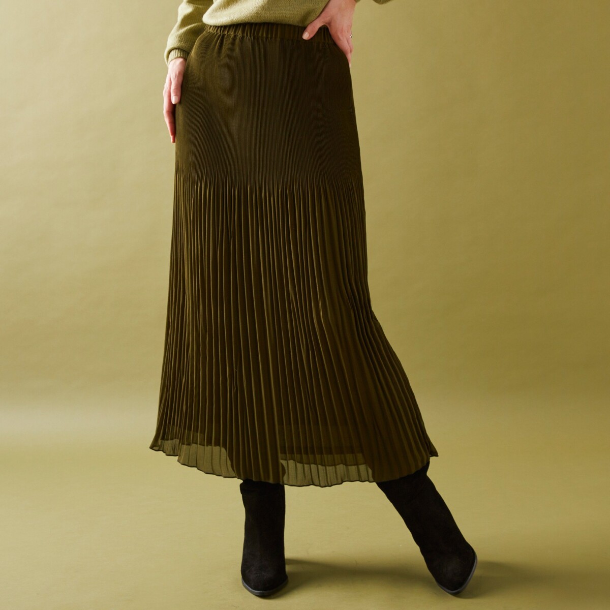 Voálová plisovaná sukňa z recyklovaného polyesteru, pre nižšiu postavu