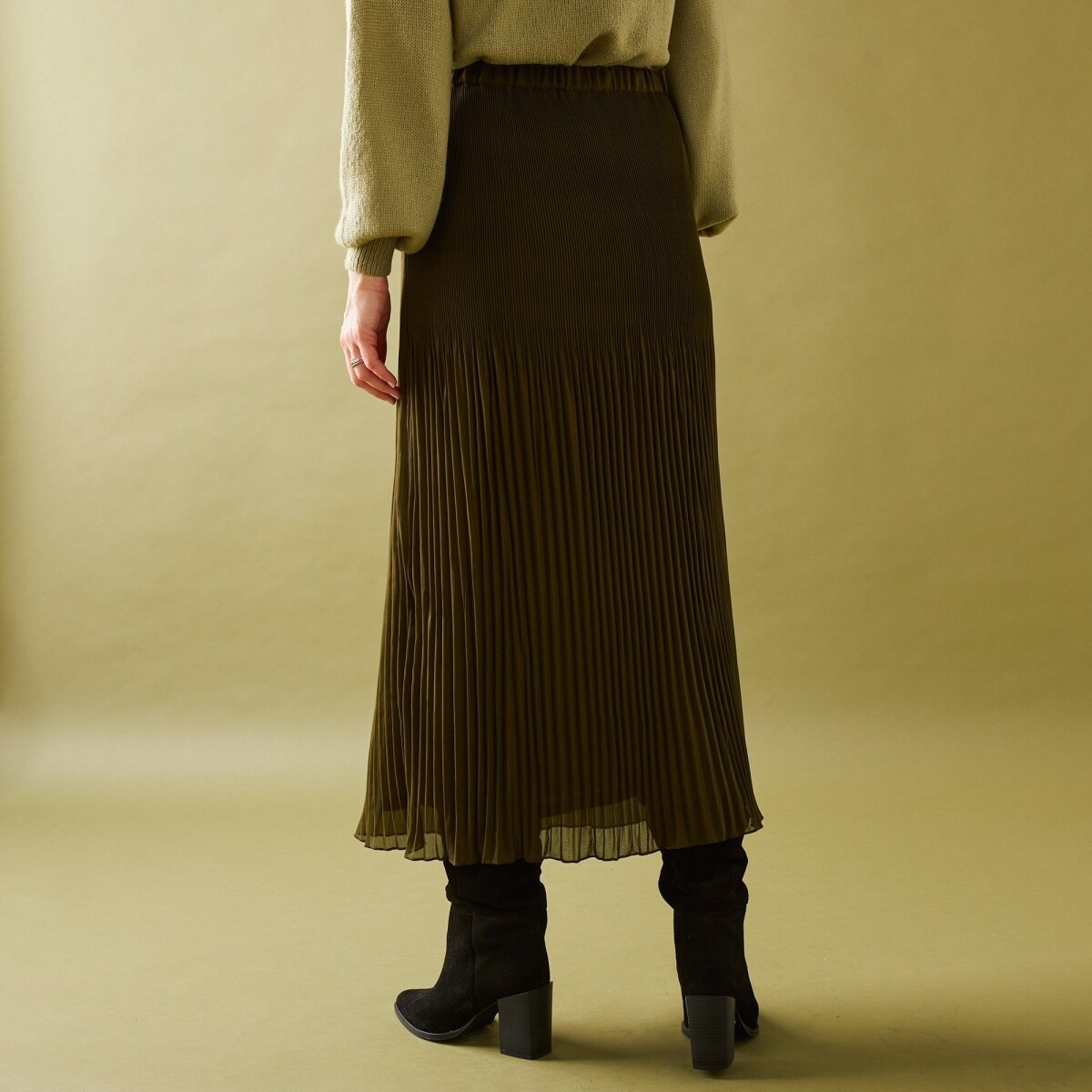Voálová plisovaná sukňa z recyklovaného polyesteru, pre nižšiu postavu