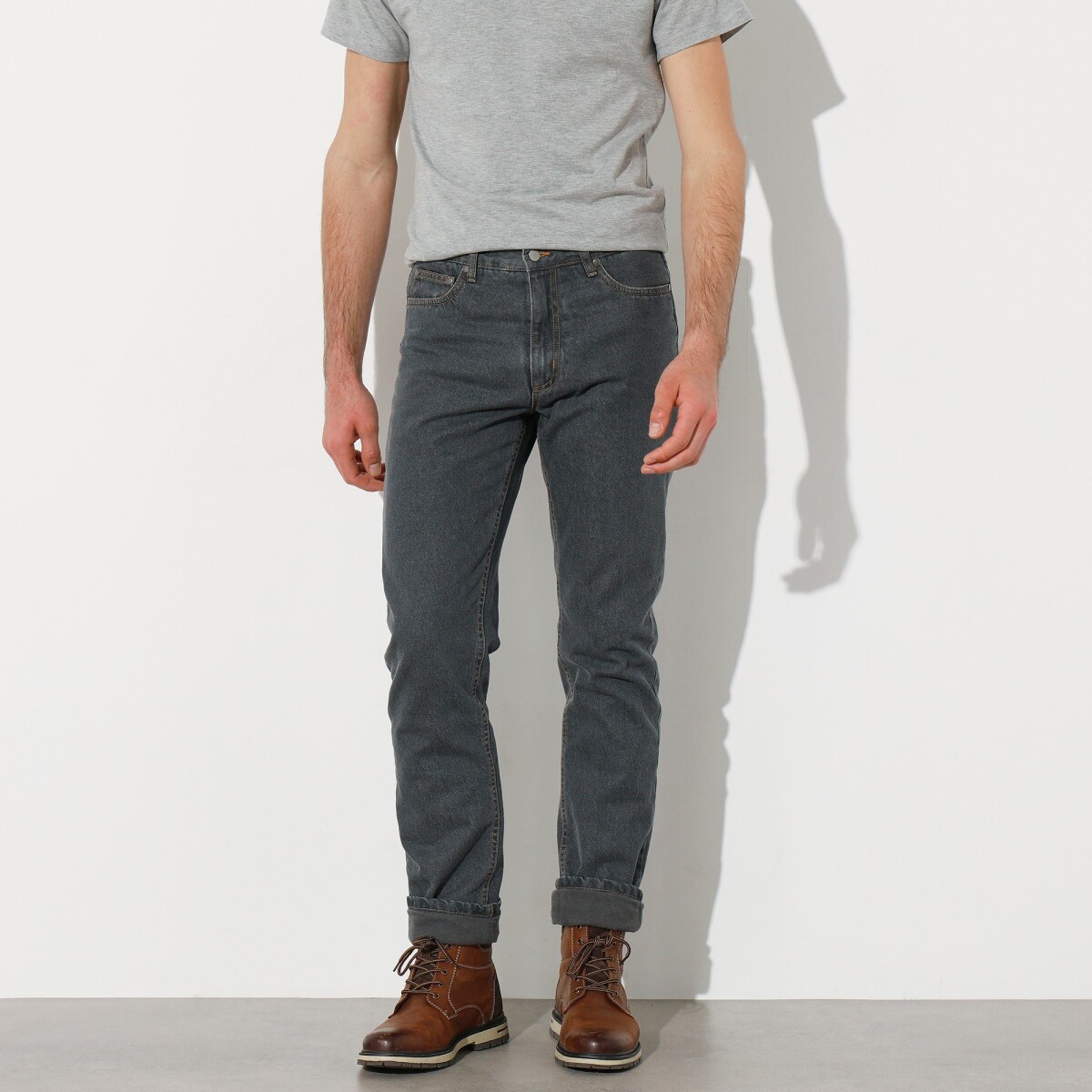 Rovné džínsy s flanelovou podšívkou