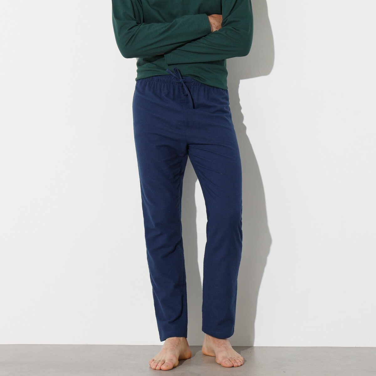 Levně Flanelové jednobarevné pyžamové kalhoty