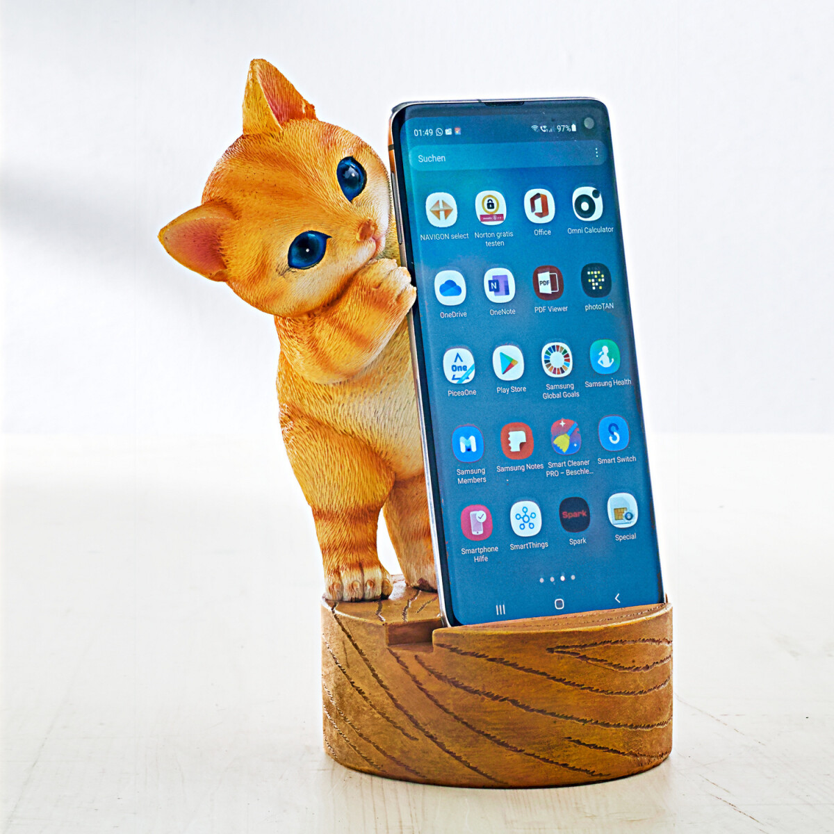 Levně Stojánek na mobil "Kočka"