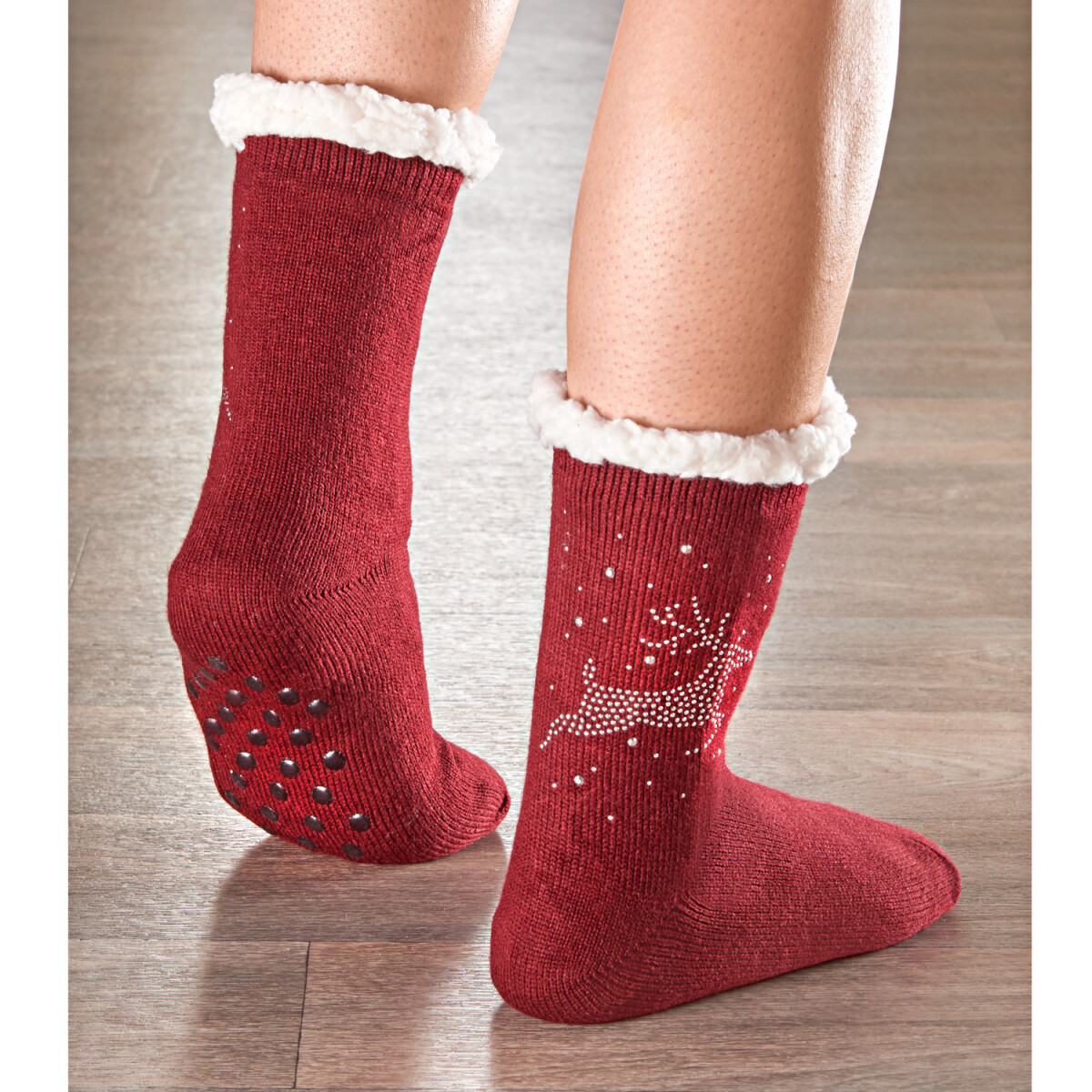 Levně 1 pár vánočních ponožek s nopky