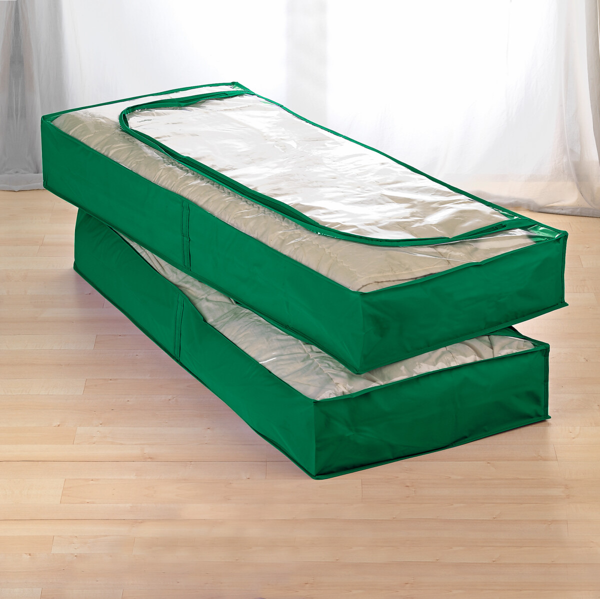 2 úložné vaky pod posteľ, zelená