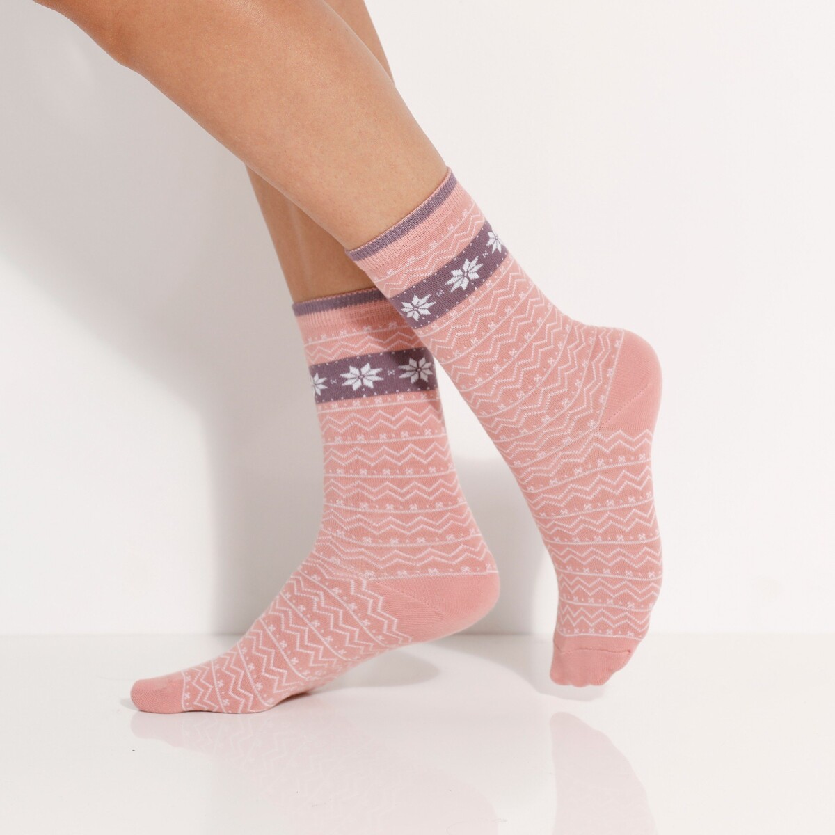 Levně Sada 3 párů ponožek se žakárovým vzorem