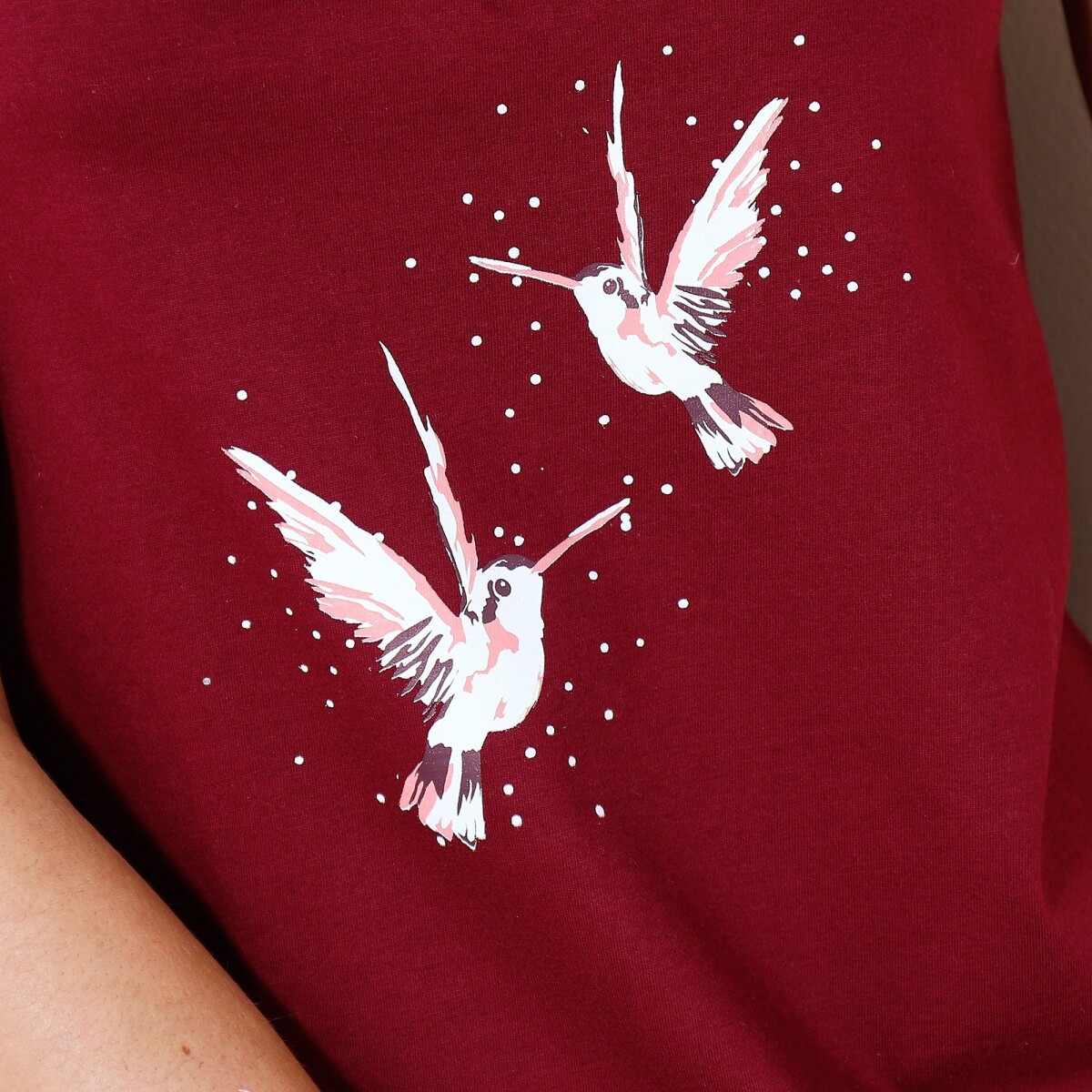 Bavlněná noční košilka s potiskem ptáků