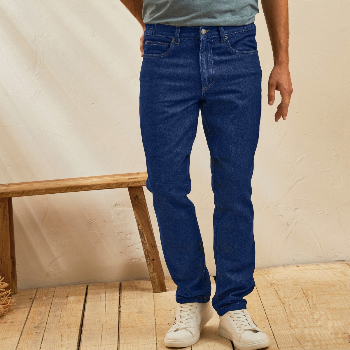 Džínsy s elastickým pásom, vnútorná dĺžka nohavíc 82 cm