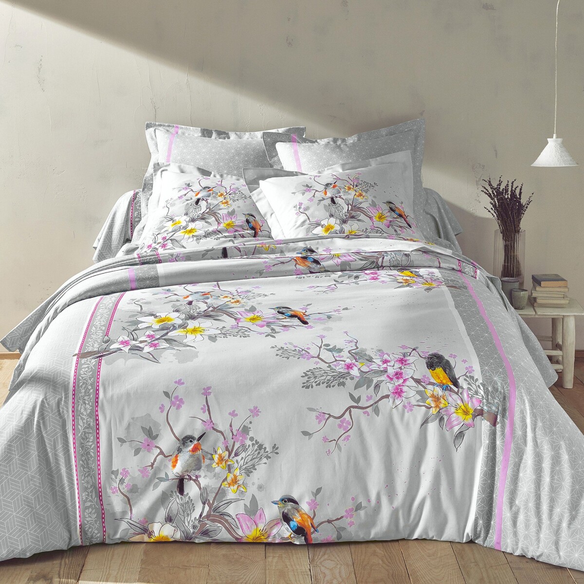 Bavlnená posteľná bielizeň Birdy s potlačou vtáčikov