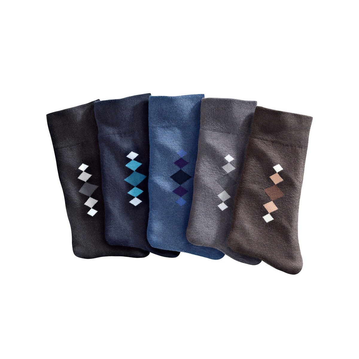 Ponožky s farebným motívom, súprava 5 párov