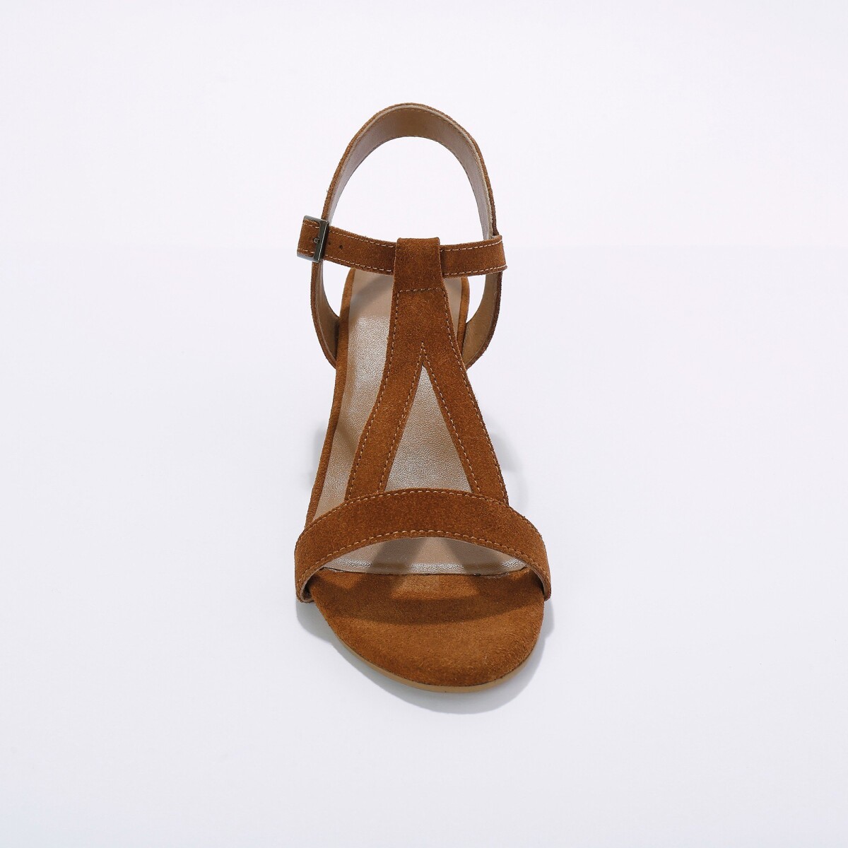 Remienkové sandále na podpätku, z kože LWG