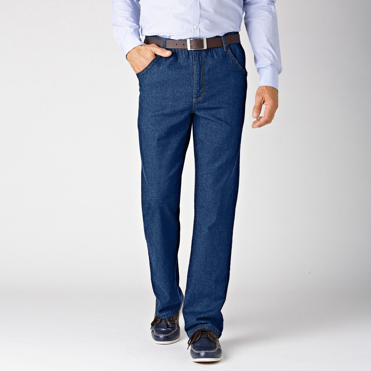 Levně Extra pohodlné džíny s pružným pasem, vnitřní délka nohavic 72 cm