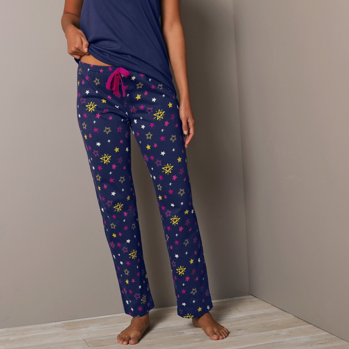 Levně Dlouhé pyžamové kalhoty Estrella s potiskem hvězdiček