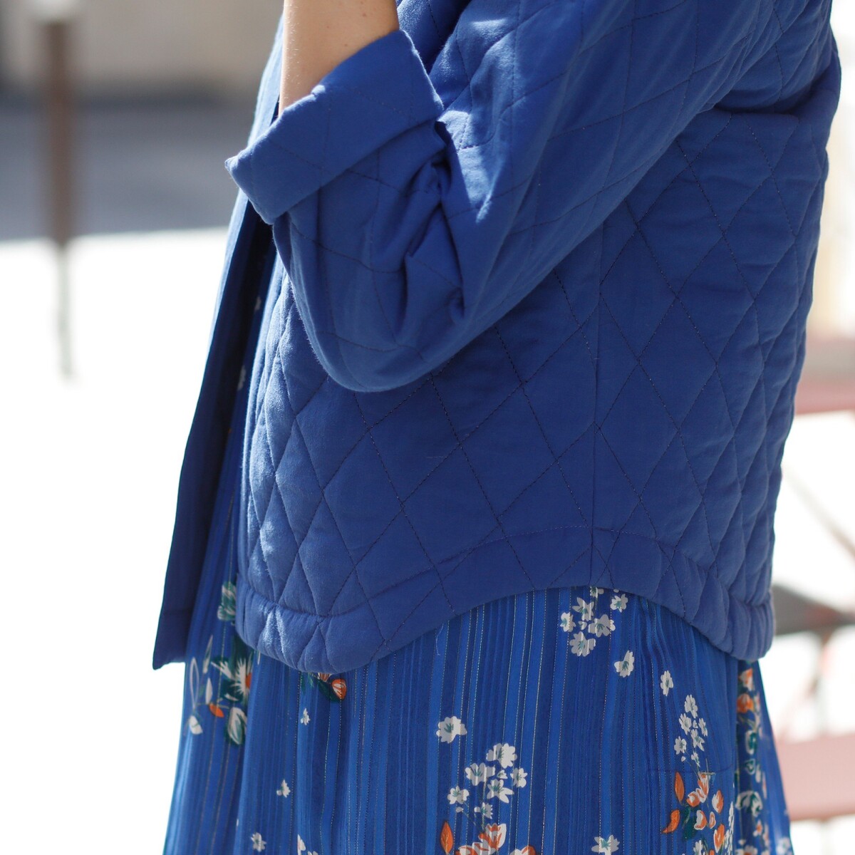 Prošívaná bunda s kimonovým límcem