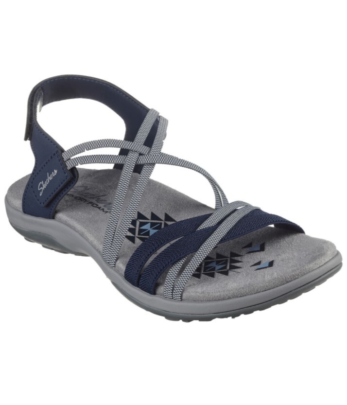 Levně Skechers - Sandály s úzkými pásky na suchý zip REGGAE SLIM