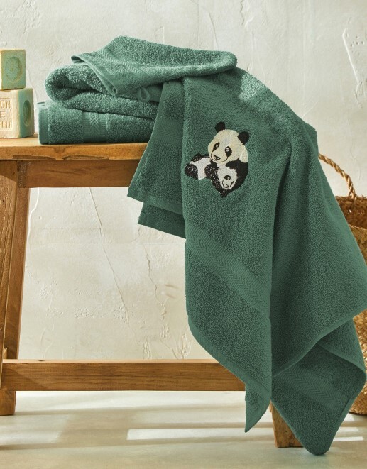 Levně Froté sada koupelnového textilu s výšivkou pandy