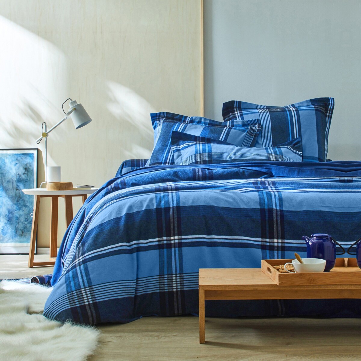 Lenjerie de pat Scott din flanel marca Colombine fibre vopsite