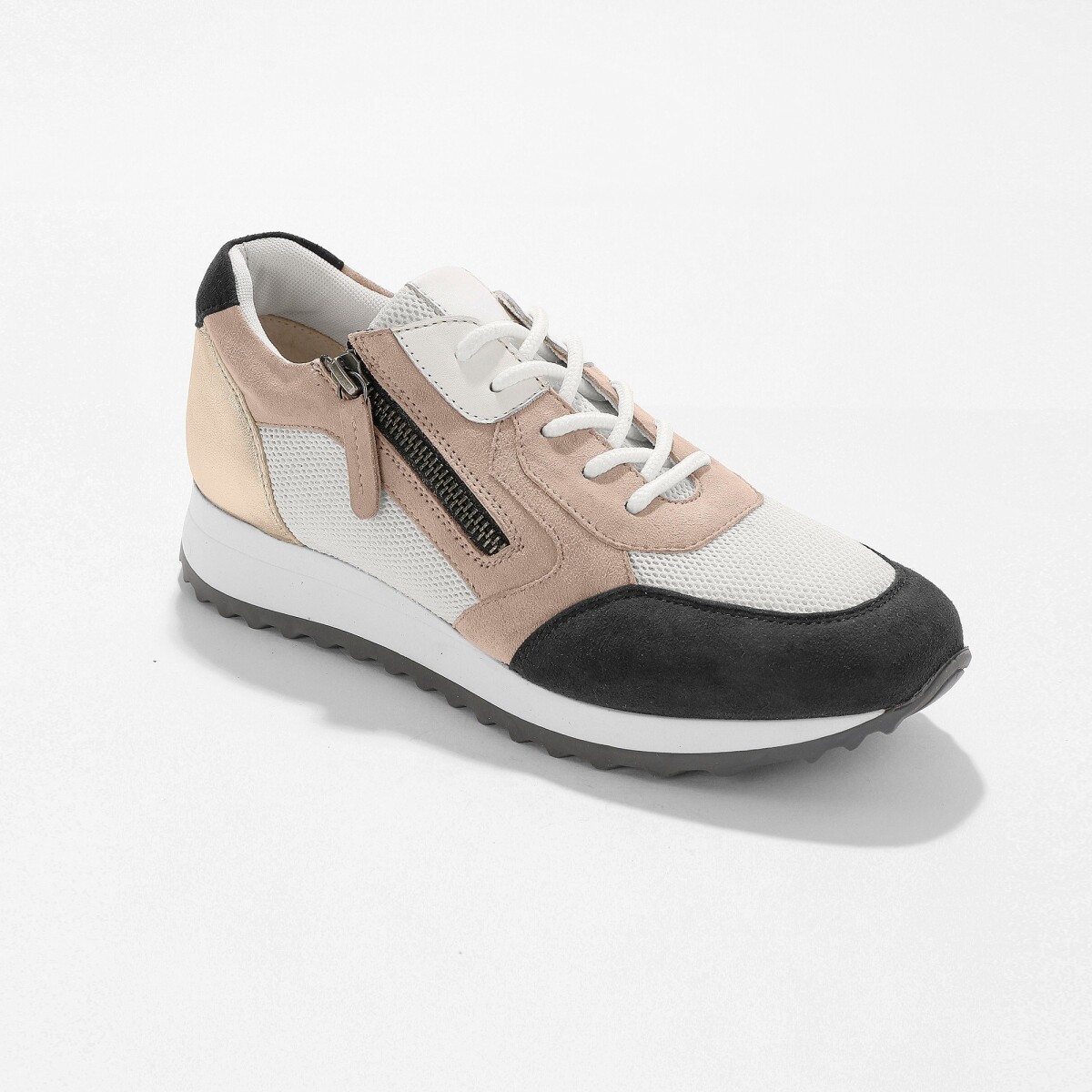 Kožené running sneakers na klinovej podrážke
