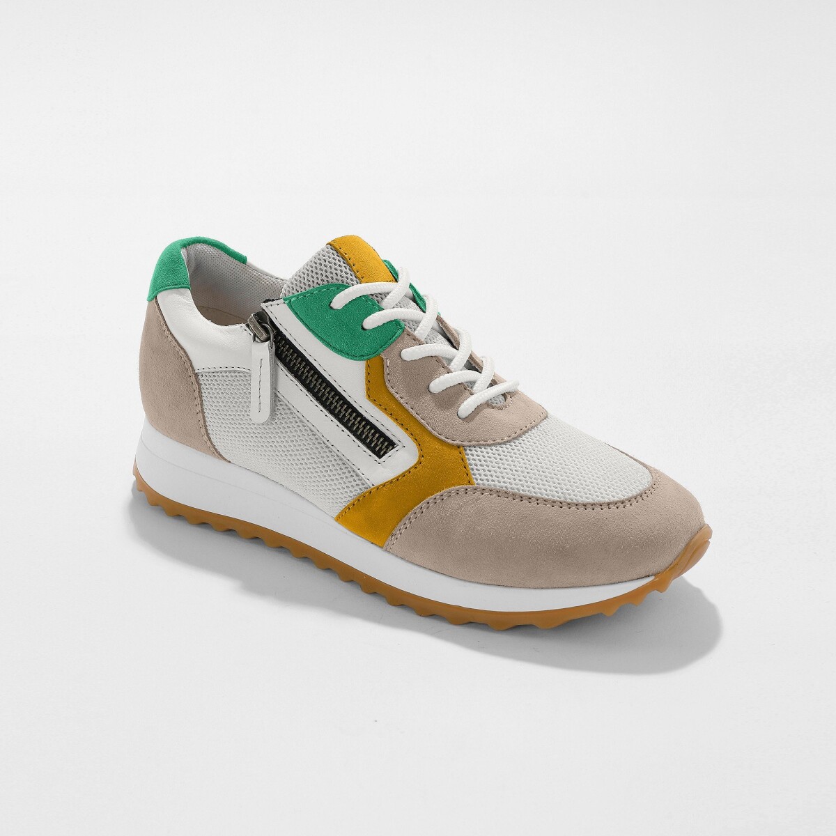 Kožené running sneakers na klinovej podrážke