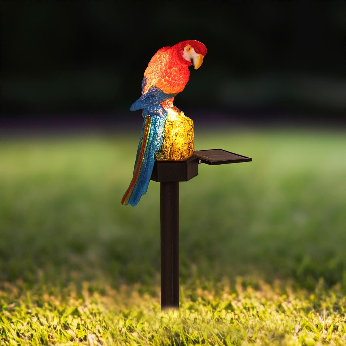 LED solárny záhradný zápich Papagáj