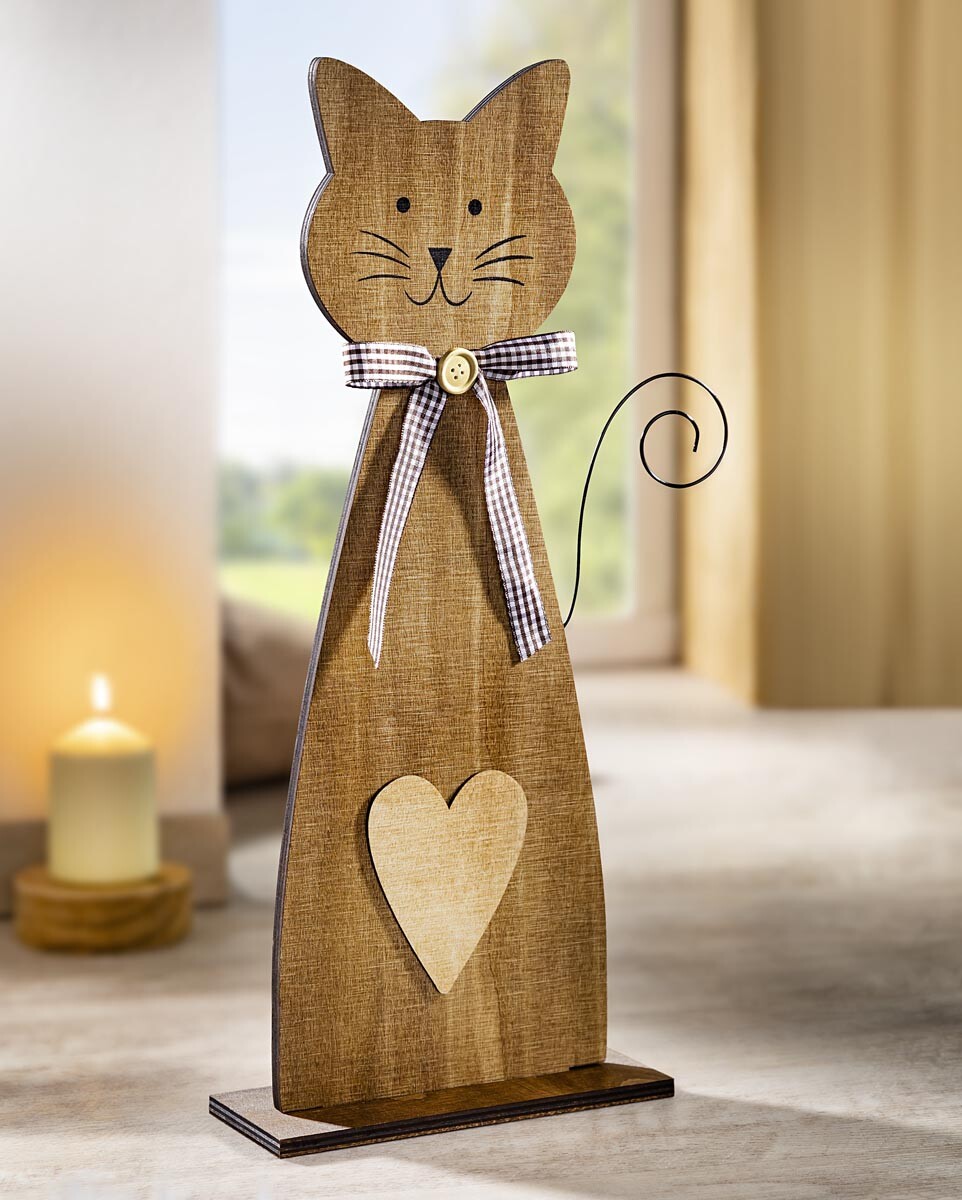 Dřevěná figurka Kočka