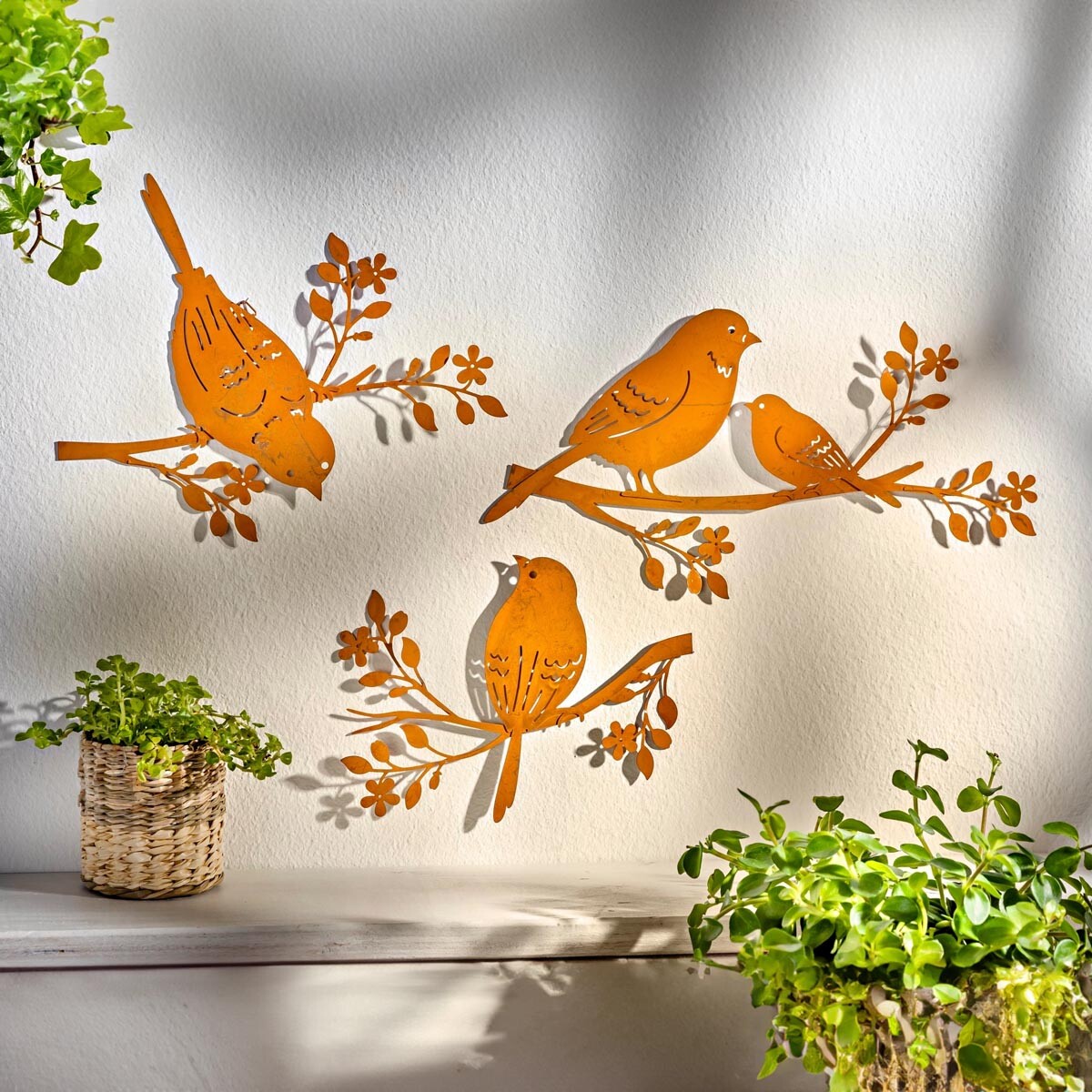 Levně Nástěnná dekorace Ptáčci, sada 3 ks
